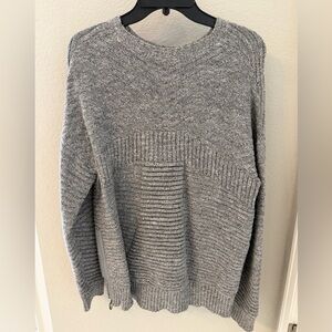 lululemon athletica Heather Gray Ribbed Crew Neck Sweater